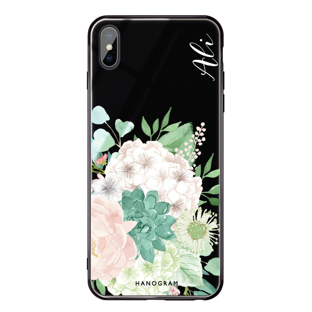 Vintage Flowers iPhone XS Max Glass Case