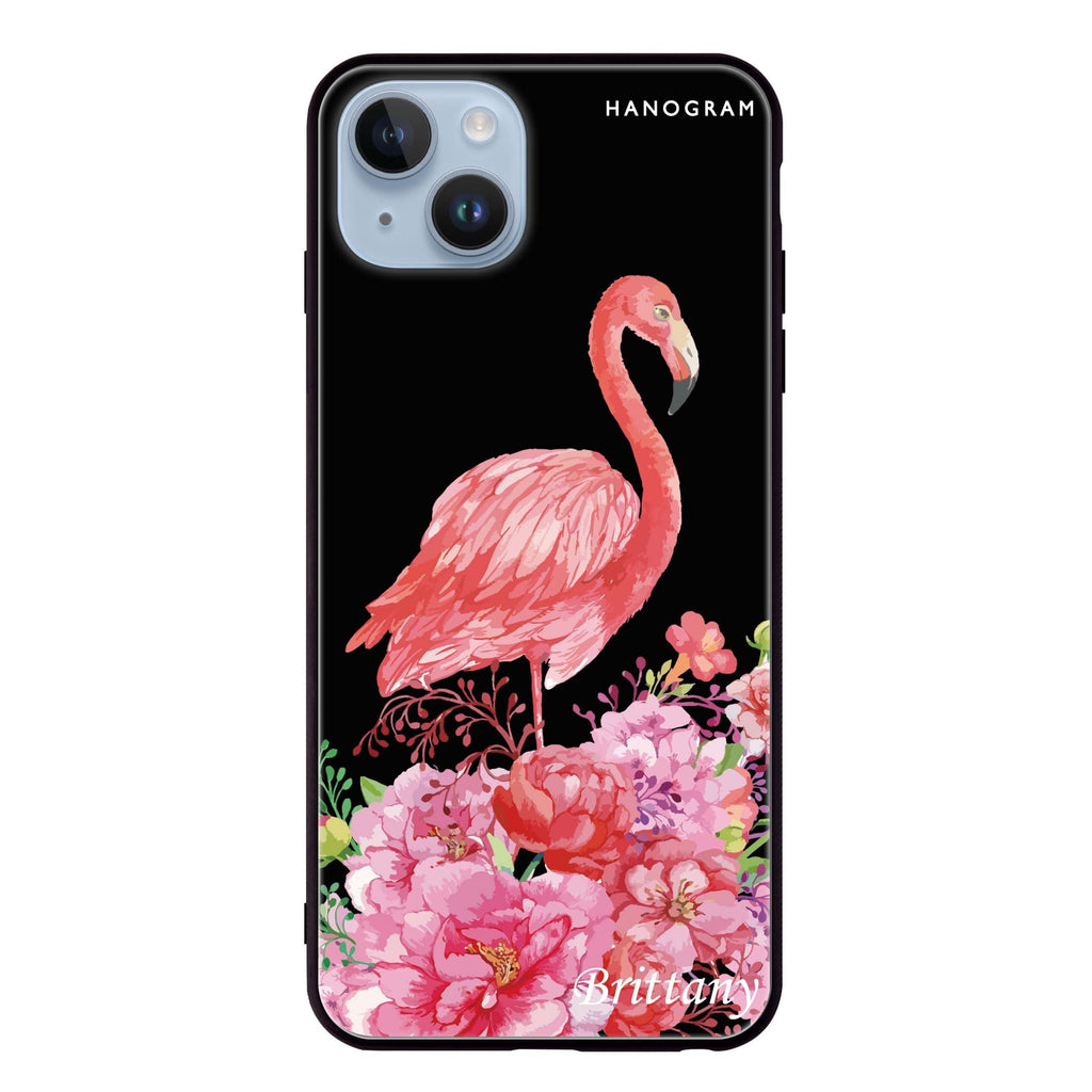 Flamingo & Flower iPhone 14 Plus Glass Case