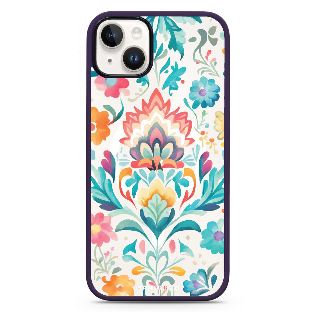 Watercolor Floral iPhone 14 MagSafe Compatible Impact Guard Bumper Case