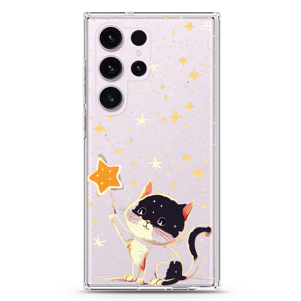 Cat & Star Samsung Galaxy S26/S25/S24/S23/S22 Ultra ultra clear case, transparent design, main view