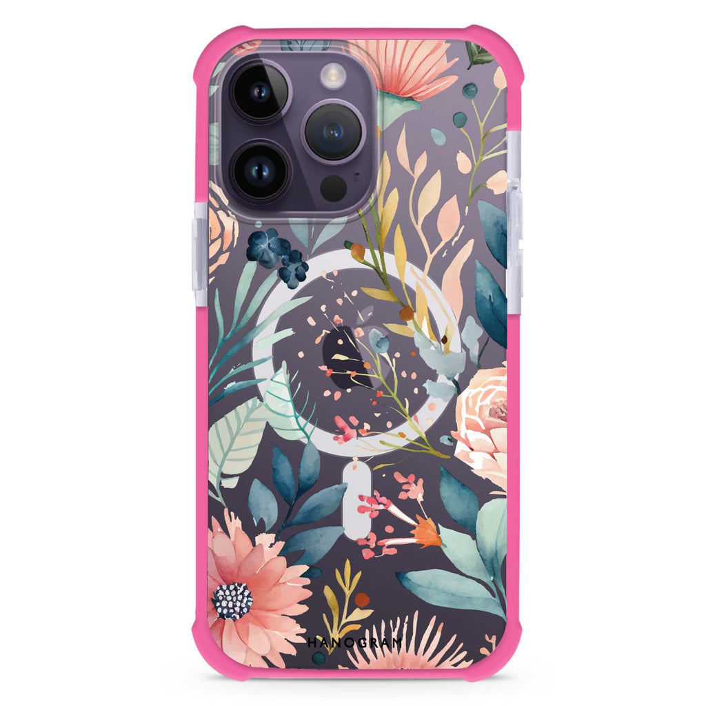 Floral Pattern MagSafe Compatible Ultra Shockproof Case