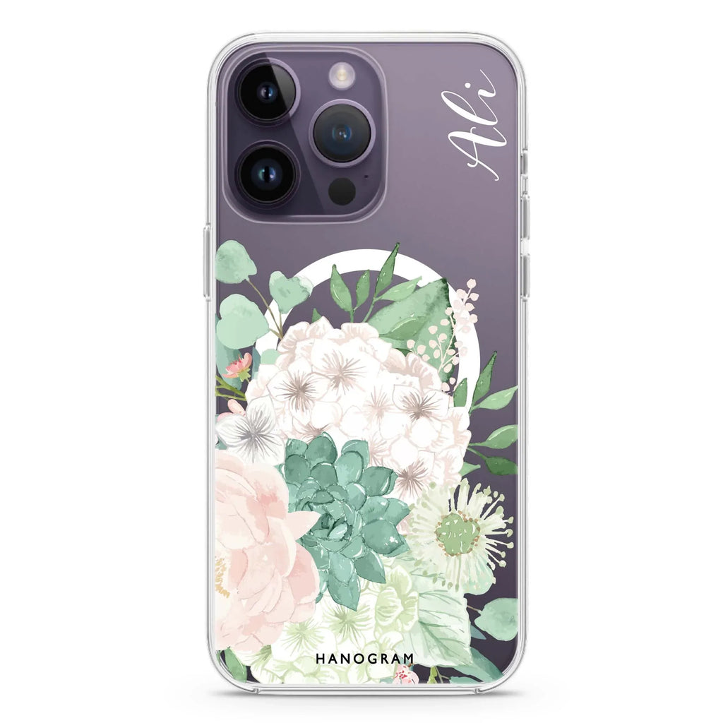 Vintage Flowers iPhone 12 Pro MagSafe Compatible Ultra Clear Case