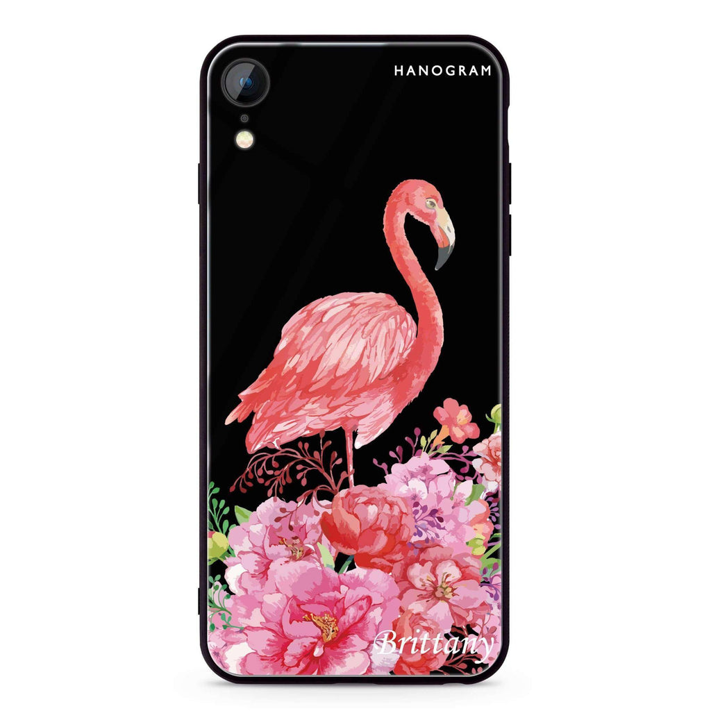 Flamingo & Flower iPhone XR Glass Case