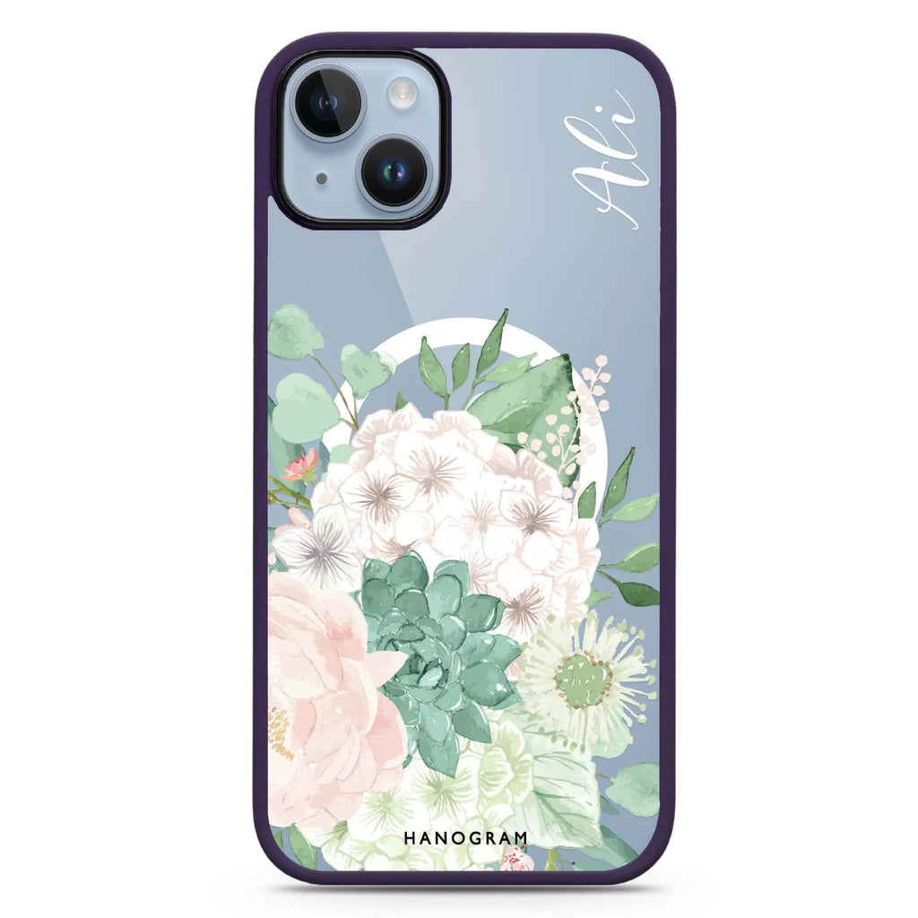 Vintage Flowers iPhone 14 Plus MagSafe Compatible Impact Guard Bumper Case