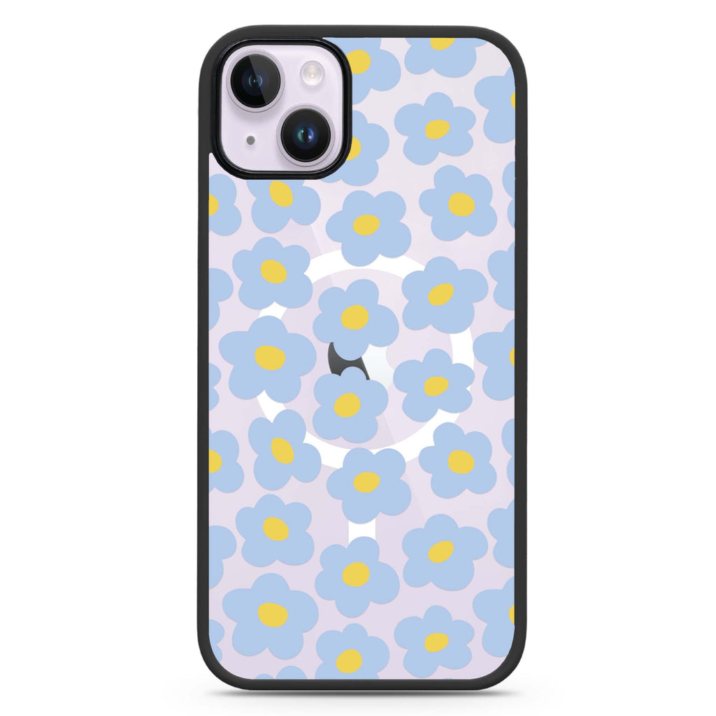 Flowers Pattern iPhone 14 Plus MagSafe Compatible Impact Guard Bumper Case