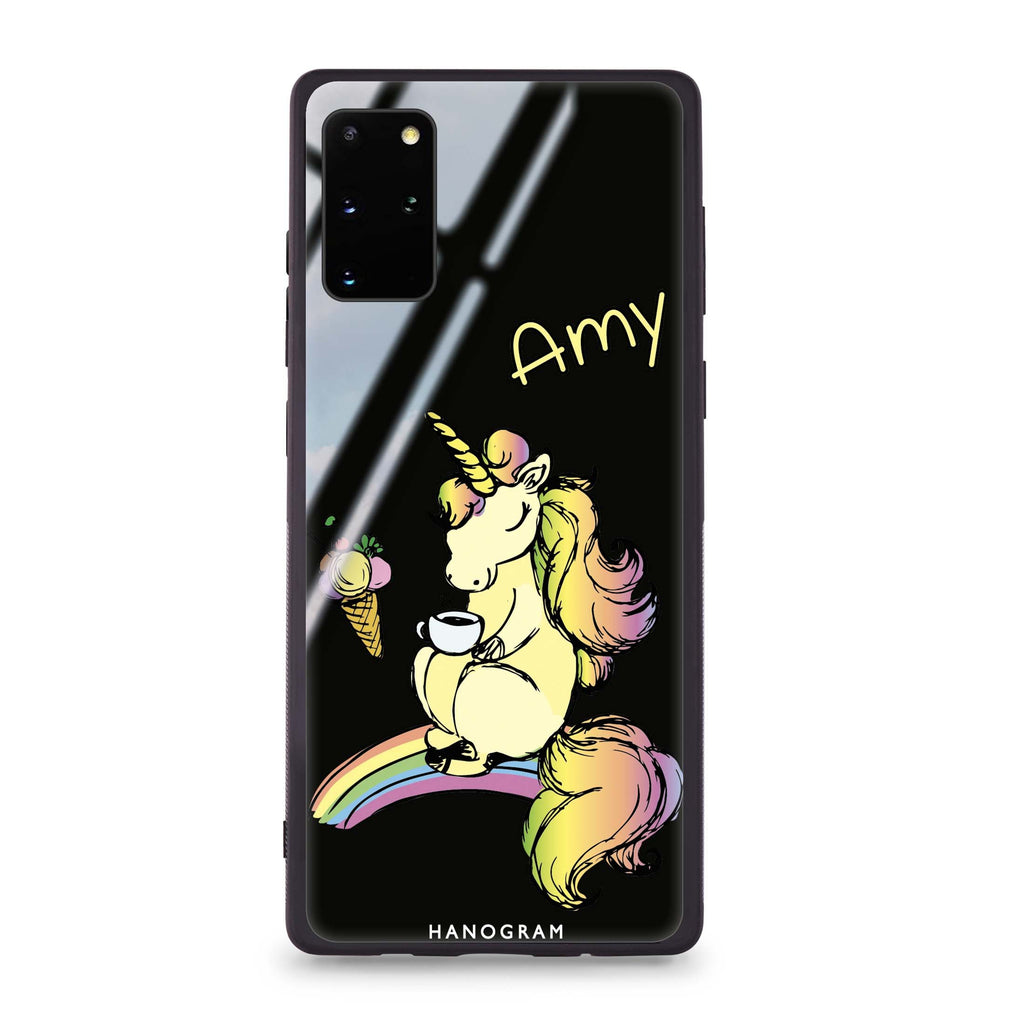 Cute Unicorn Samsung S20 Glass Case