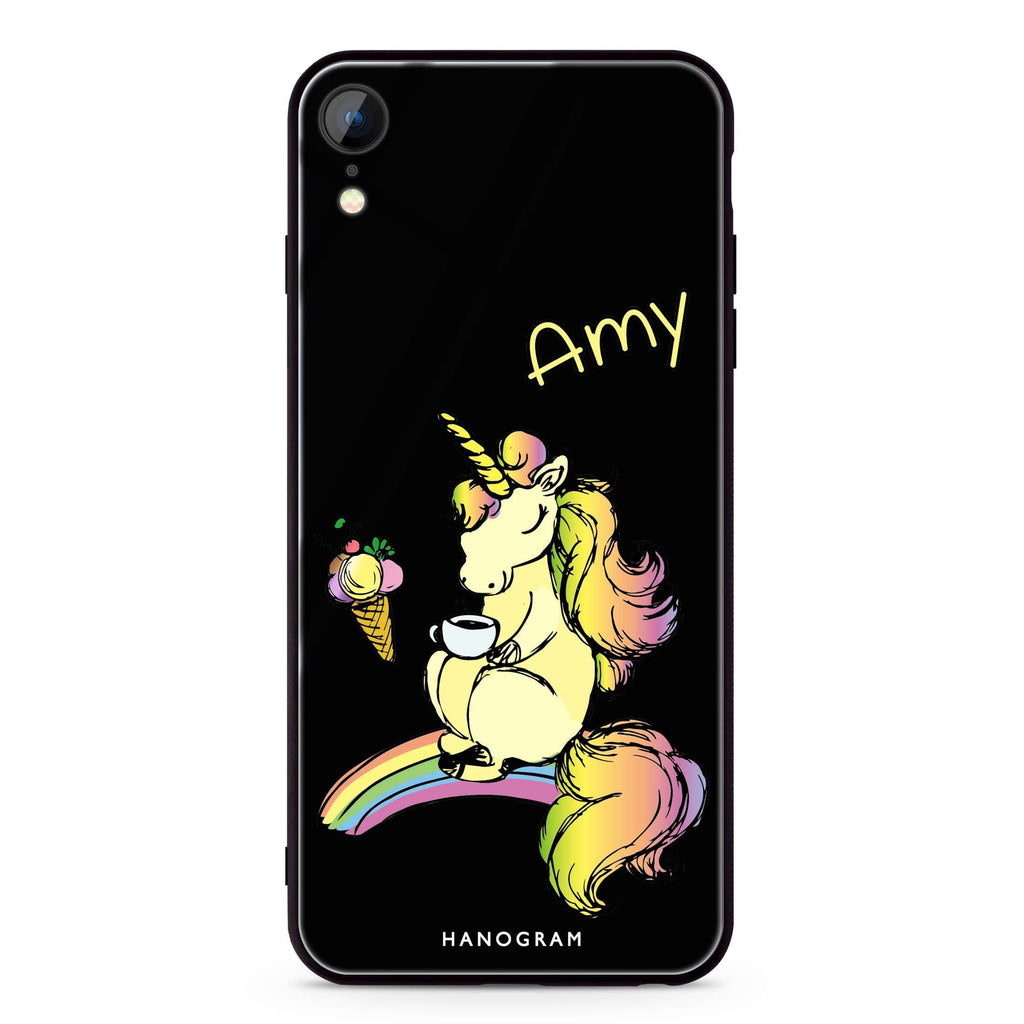 Cute Unicorn iPhone XR Glass Case