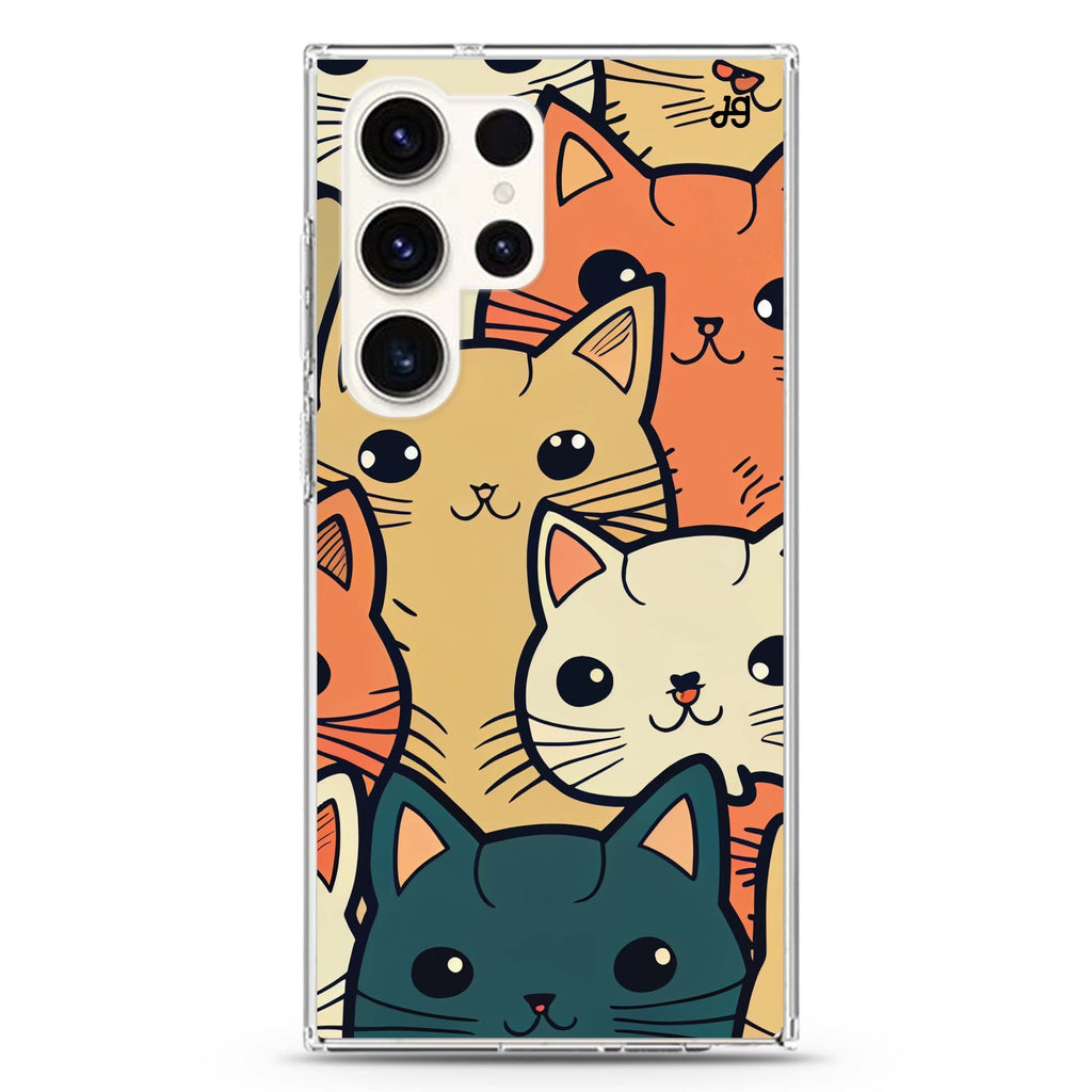 Look Cats II Samsung Galaxy S26/S25/S24/S23/S22 Ultra ultra clear case, transparent design, main view