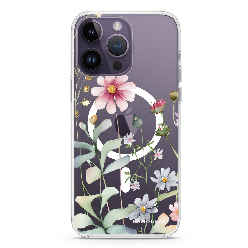 Floral iPhone 14 Pro Max MagSafe Compatible Ultra Clear Case