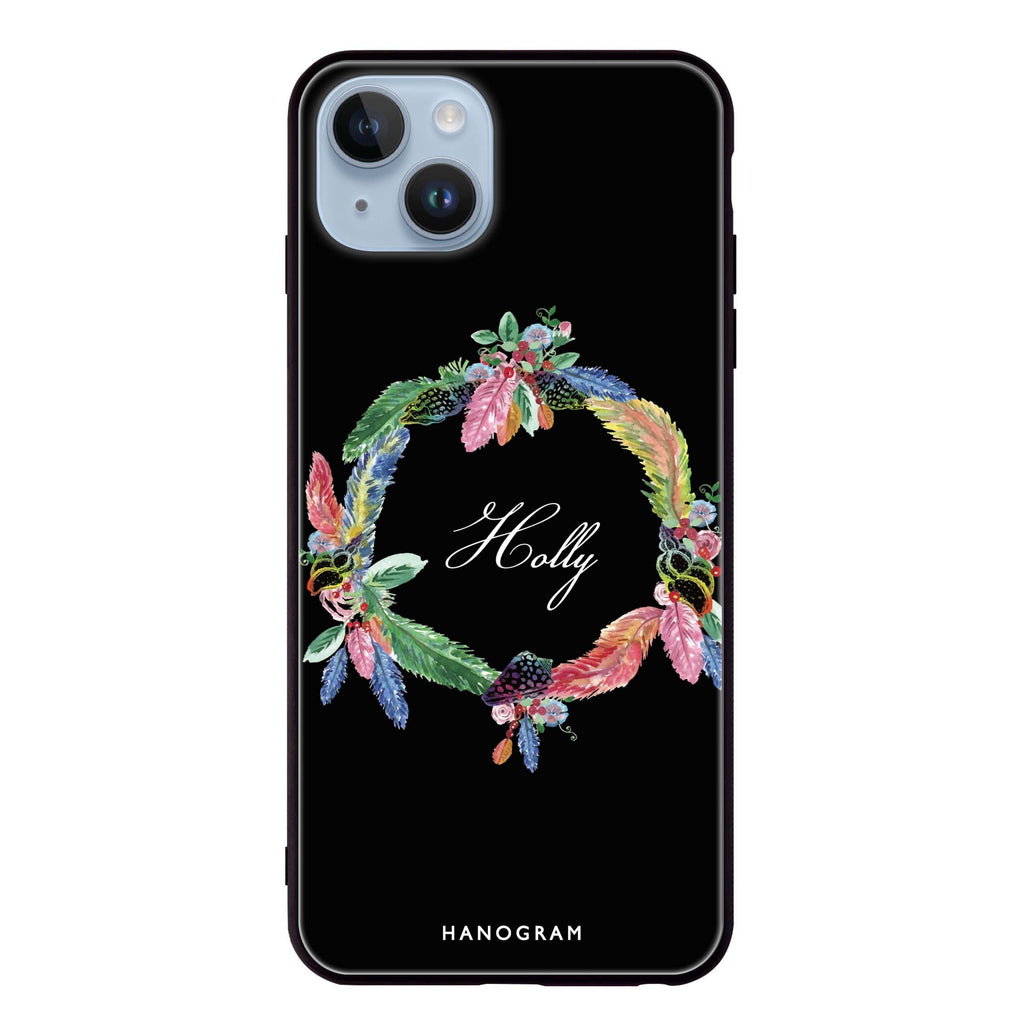 Watercolour Feather iPhone 14 Plus Glass Case