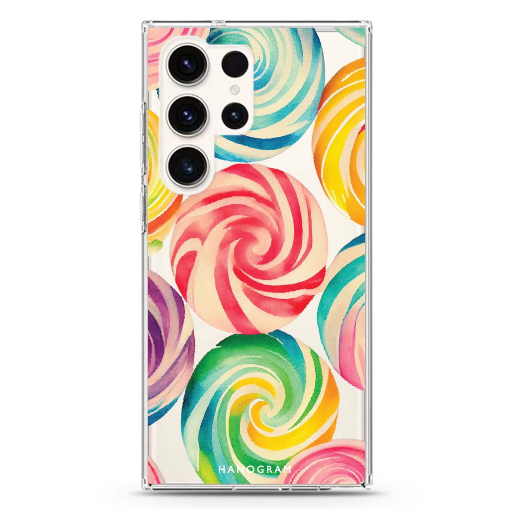 Abstract Candy Samsung Galaxy S26/S25/S24/S23/S22 Ultra ultra clear case, transparent design, main view