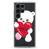 Lovely Bear personalized name Samsung Galaxy S26/S25/S24/S23/S22 Ultra ultra clear case, transparent design, main view