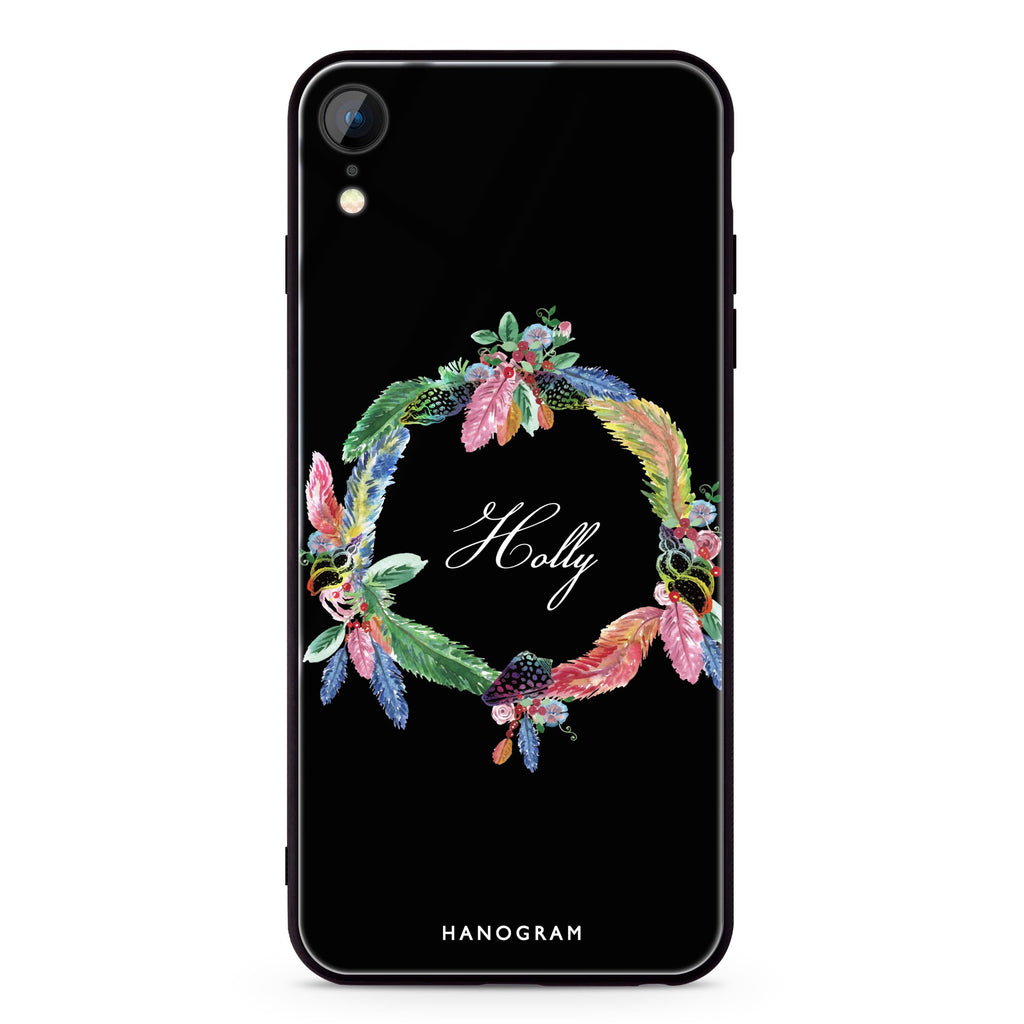 Watercolour Feather iPhone XR Glass Case