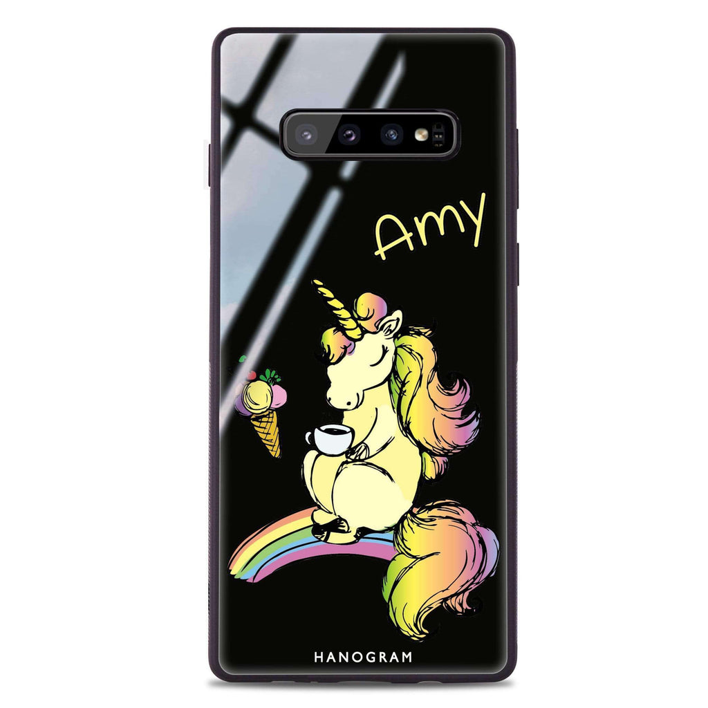 Cute Unicorn Samsung S10 Plus Glass Case