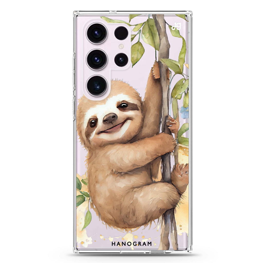 A Sloth Samsung Galaxy S26/S25/S24/S23/S22 Ultra ultra clear case, transparent design, main view