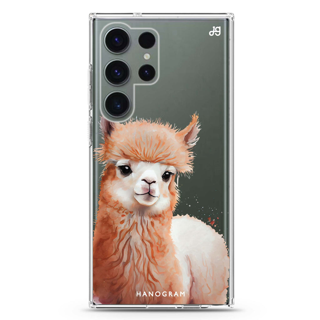 A Alpaca Samsung Galaxy S26/S25/S24/S23/S22 Ultra ultra clear case, transparent design, main view