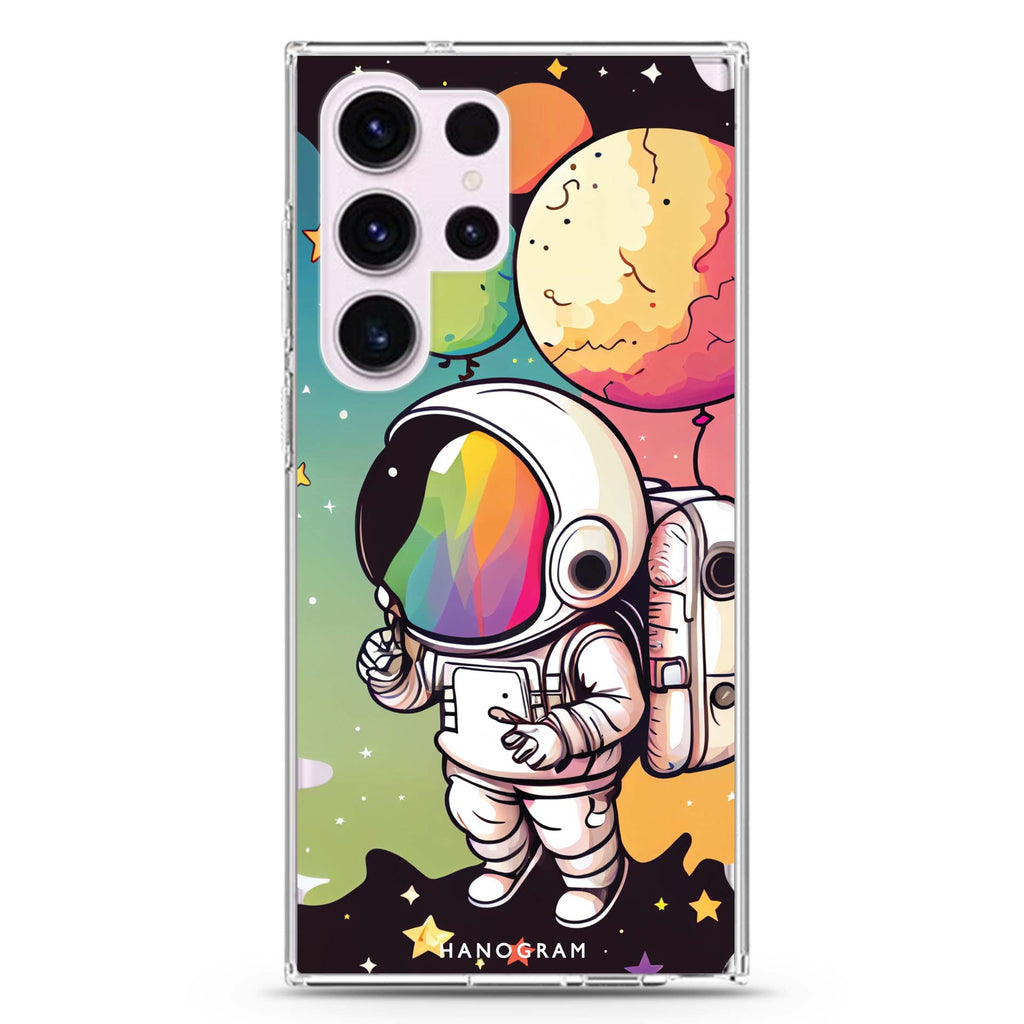 Astronauts Samsung Galaxy S26/S25/S24/S23/S22 Ultra ultra clear case, transparent design, main view