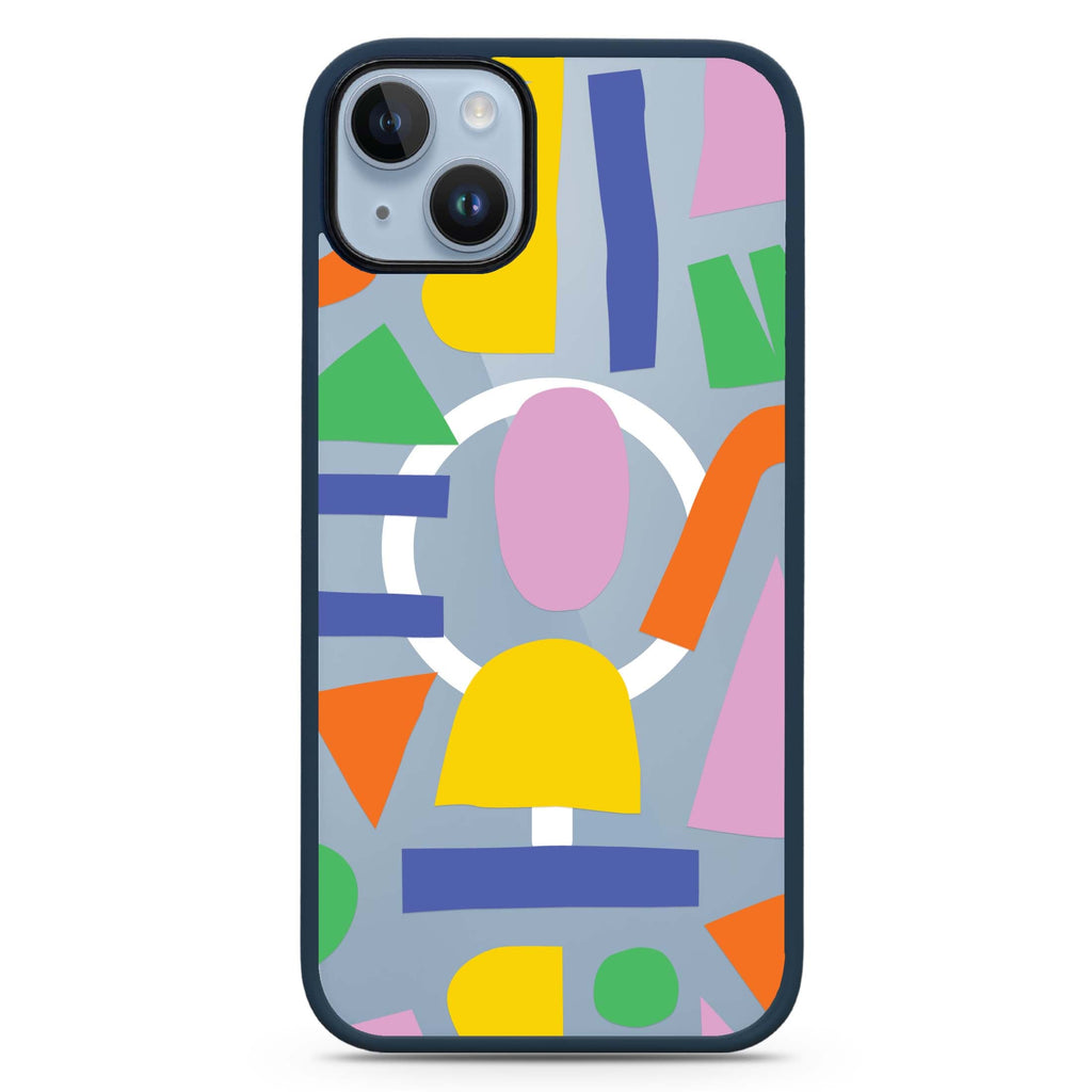 Abstract Doodles iPhone 14 Plus MagSafe Compatible Impact Guard Bumper Case