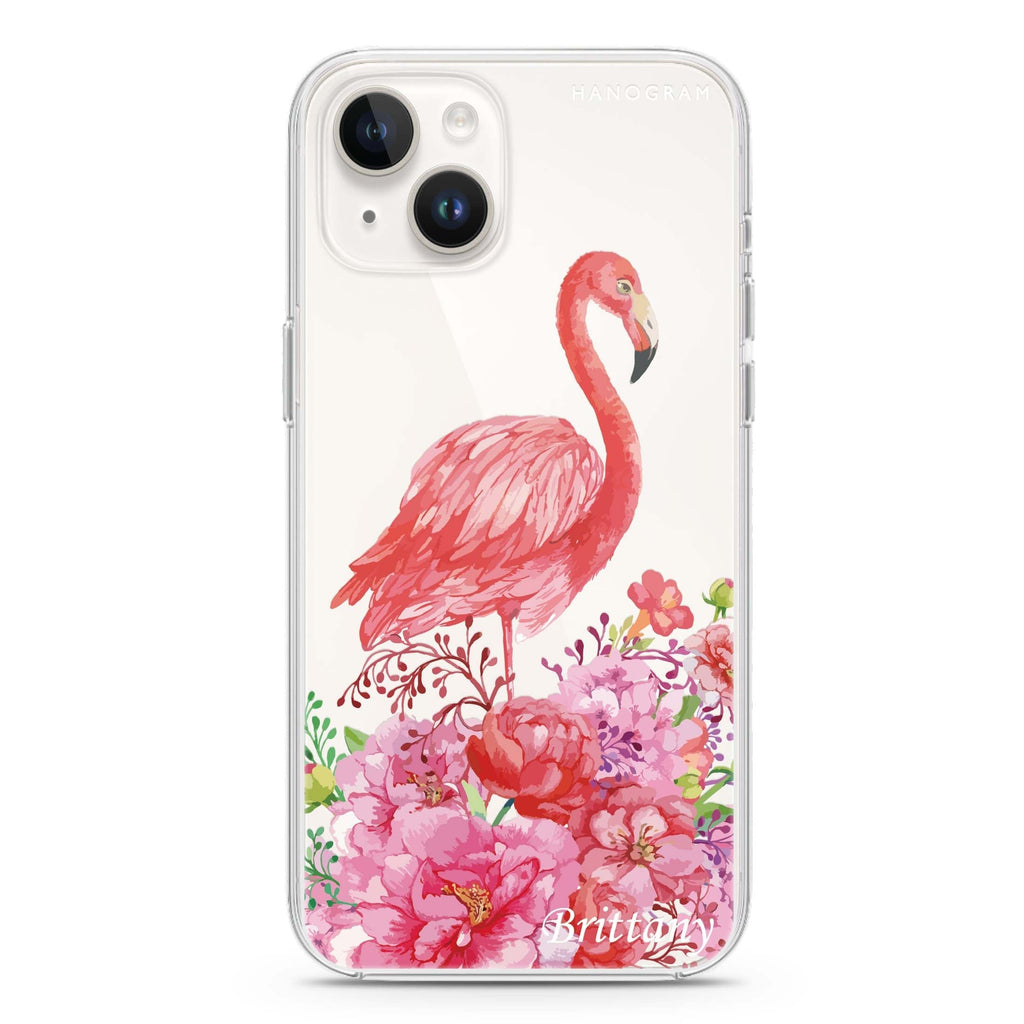 Flamingo & Flower iPhone 13 Ultra Clear Case