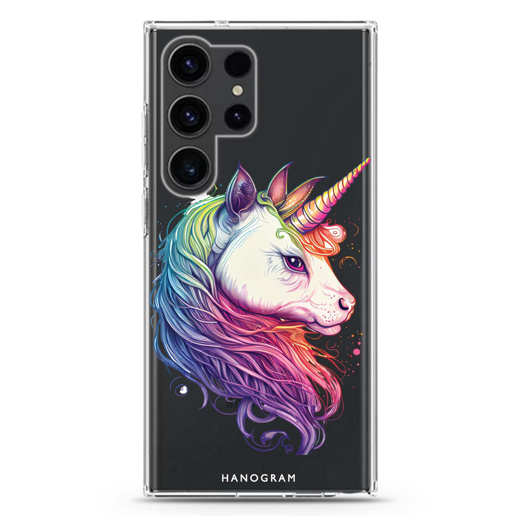 A Unicorn Samsung Galaxy S26/S25/S24/S23/S22 Ultra ultra clear case, transparent design, main view
