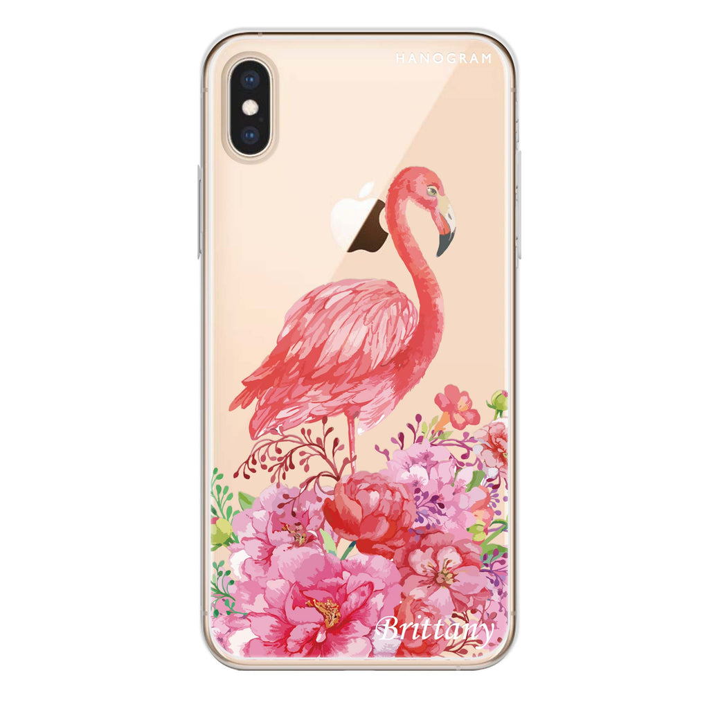 Flamingo & Flower iPhone XS Max Ultra Clear Case