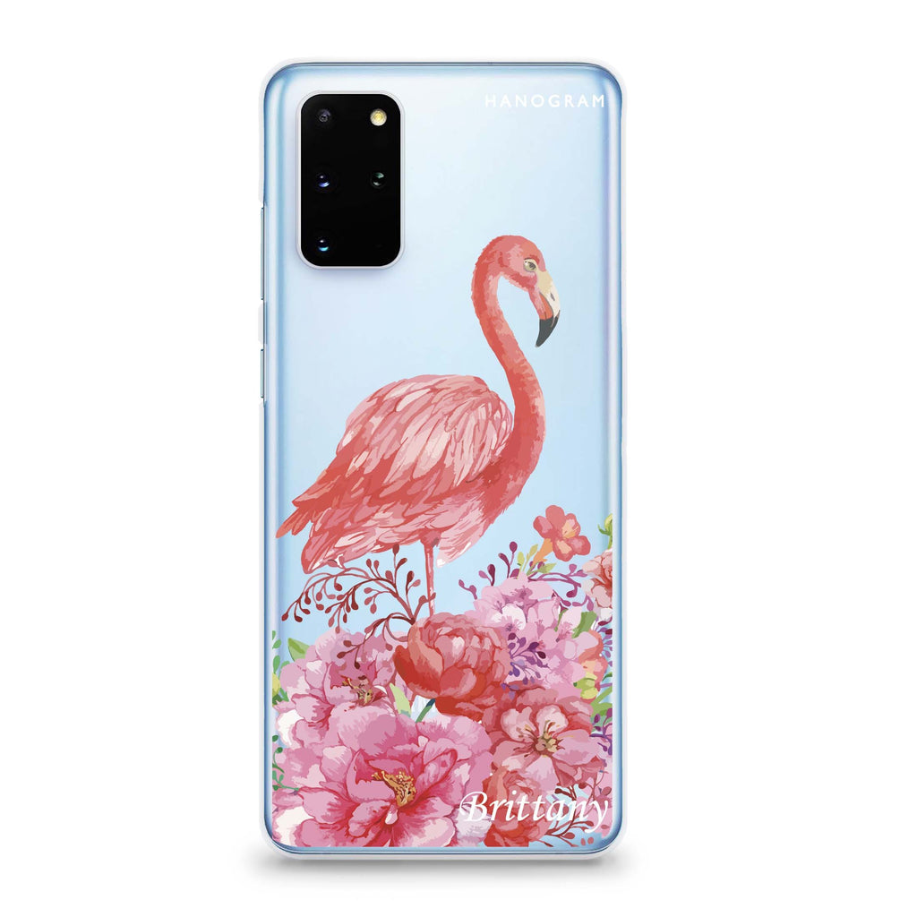 Flamingo & Flower Samsung S20 Soft Clear Case