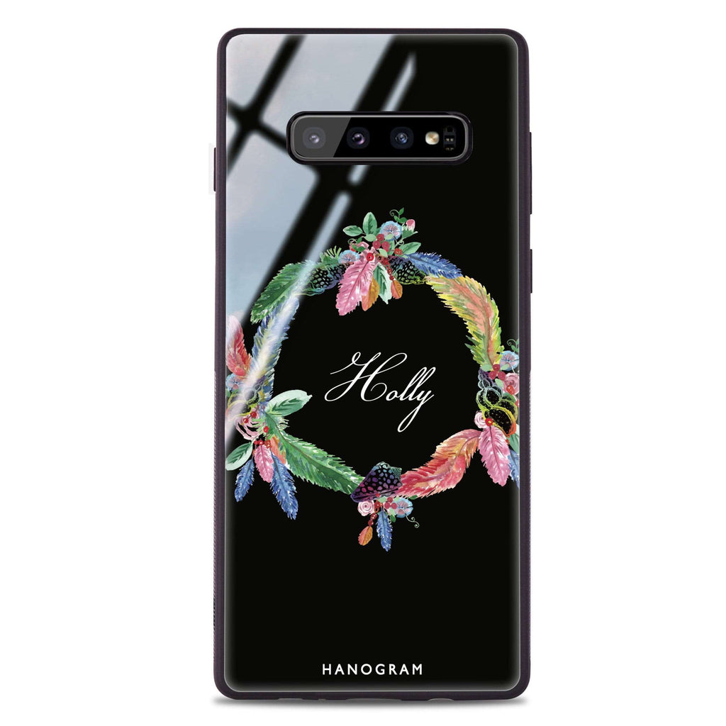 Watercolour Feather Samsung S10 Plus Glass Case