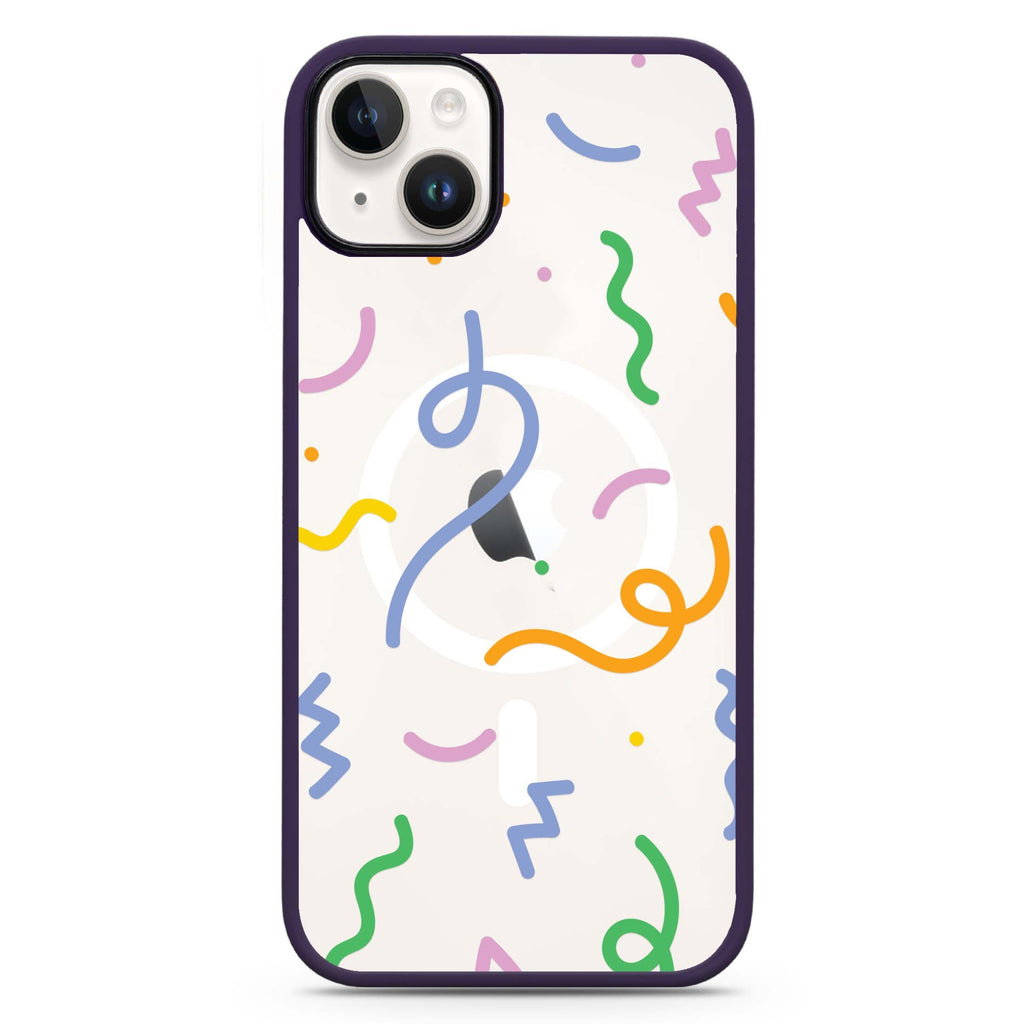 Abstract Doodles iPhone 14 Plus MagSafe Compatible Impact Guard Bumper Case