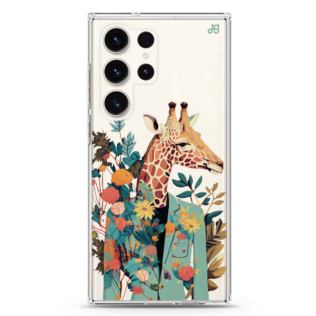 Giraffe & Floral #1 Samsung Galaxy S26/S25/S24/S23/S22 Ultra ultra clear case, transparent design, main view