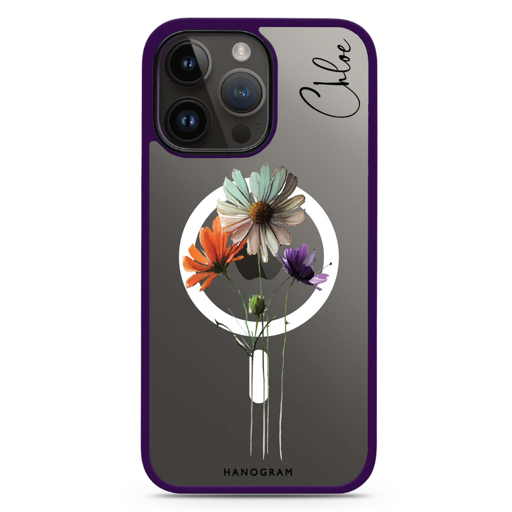 A watercolour floral iPhone 14 Pro Max MagSafe Compatible Impact Guard Bumper Case