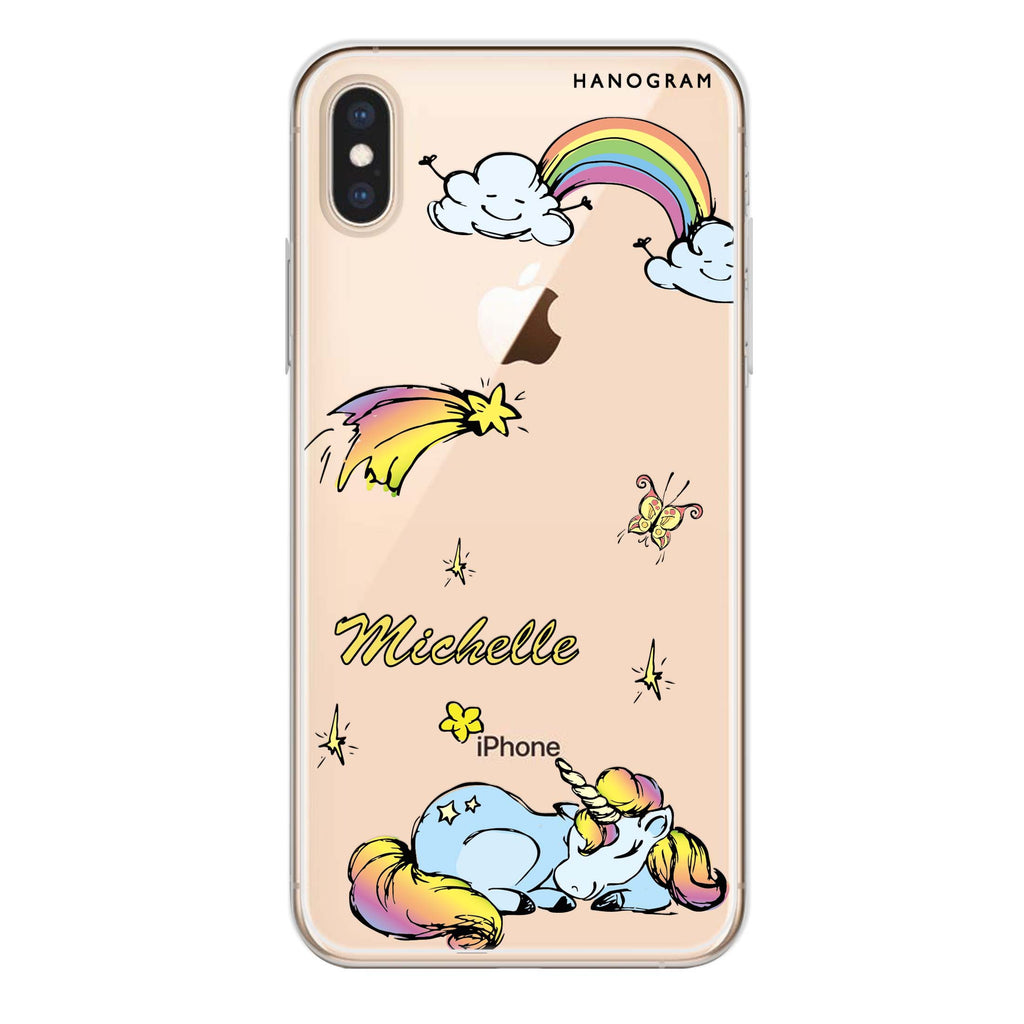 Rainbow Unicorn iPhone XS Max Ultra Clear Case