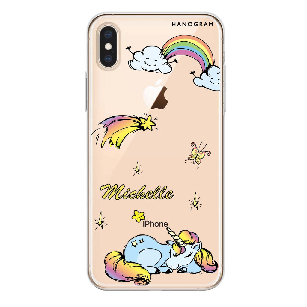 Rainbow Unicorn iPhone X Ultra Clear Case