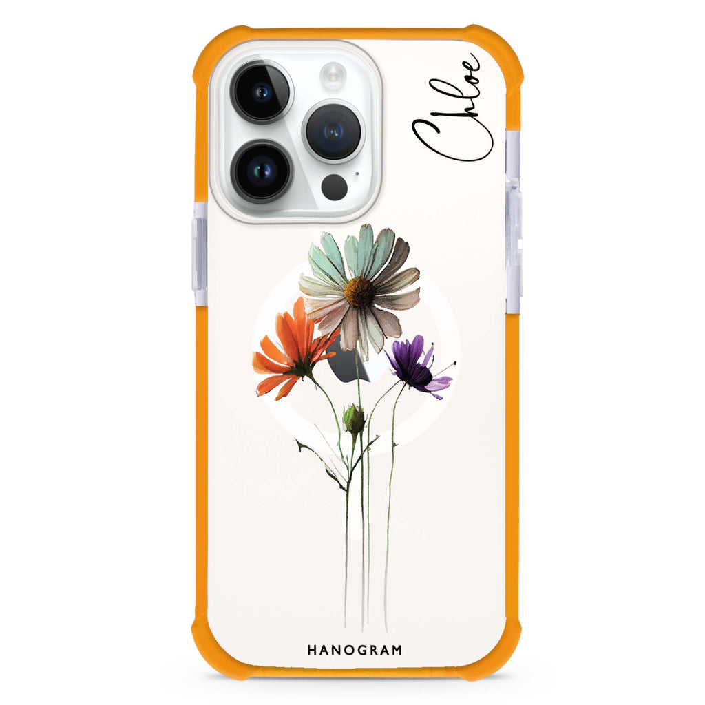 A watercolour floral MagSafe Compatible Ultra Shockproof Case