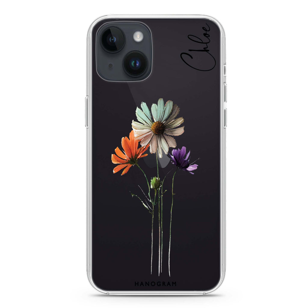 A watercolour floral iPhone 13 Mini Ultra Clear Case