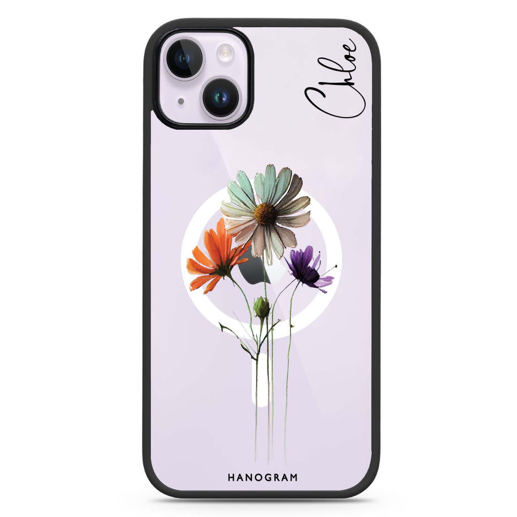 A watercolour floral iPhone 14 Plus MagSafe Compatible Impact Guard Bumper Case