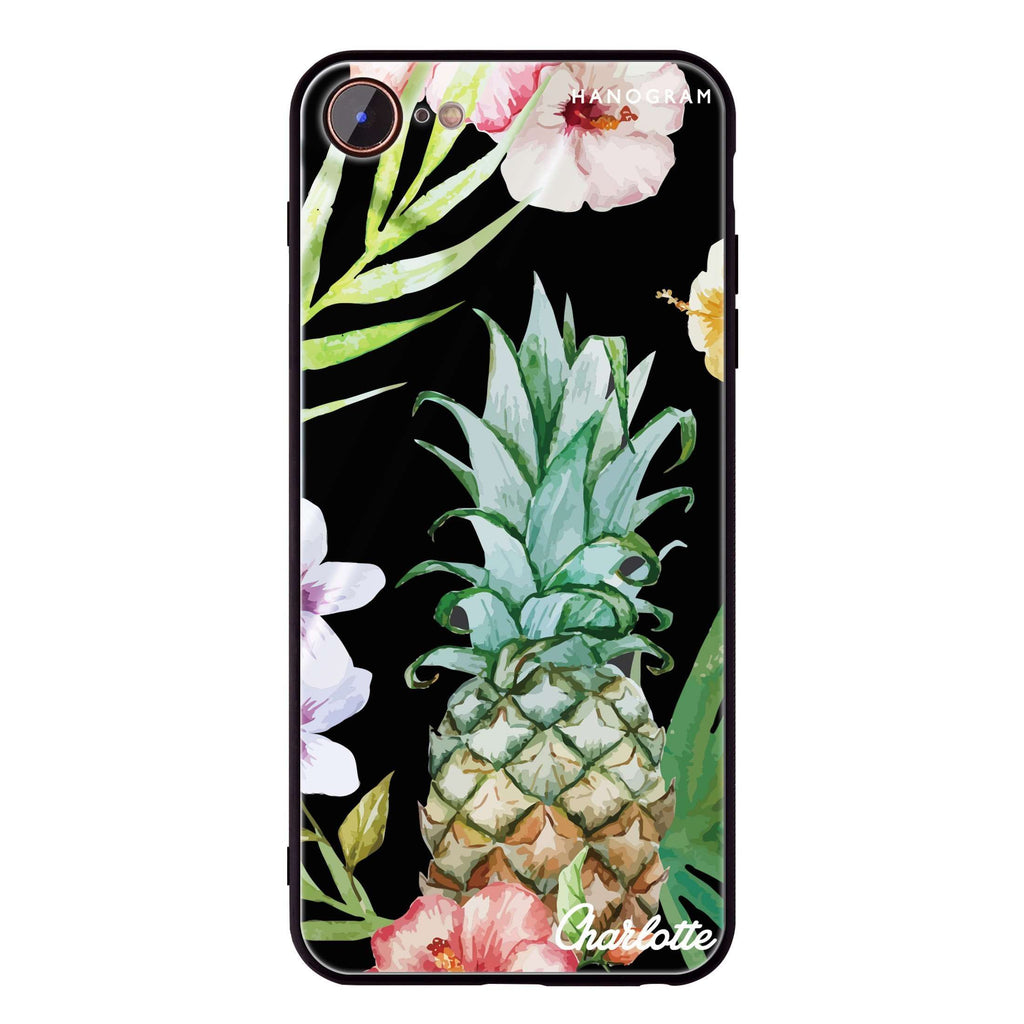 Pineapple & Floral iPhone 7 Glass Case