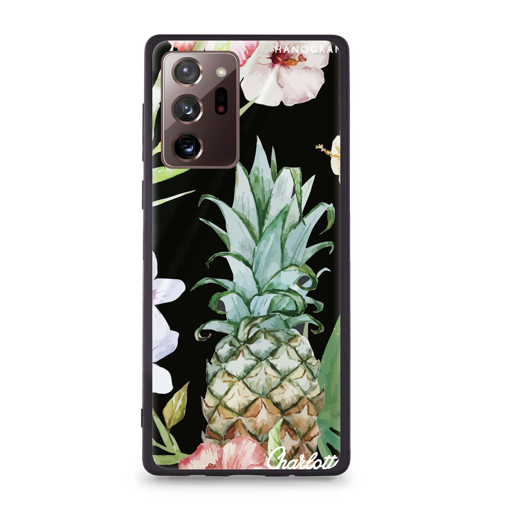 Pineapple & Floral Samsung Note 20 Ultra Glass Case