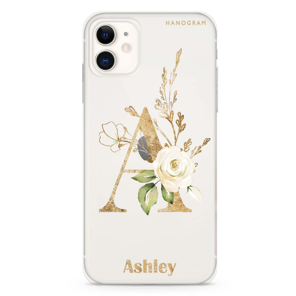 Golden Floral Monogram iPhone 11 Ultra Clear Case