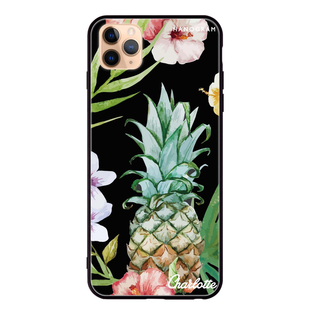 Pineapple & Floral iPhone 11 Pro Max Glass Case