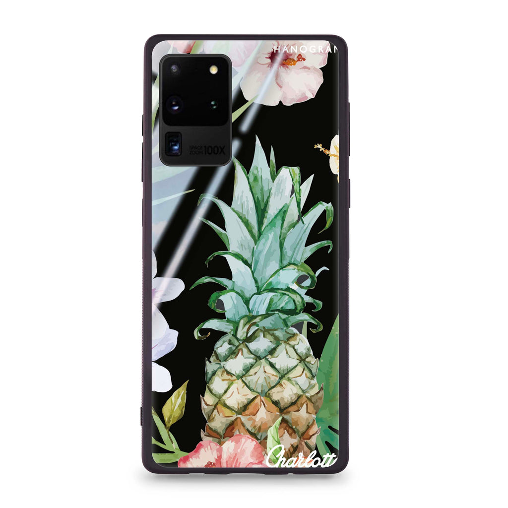 Pineapple & Floral Samsung S20 Ultra Glass Case