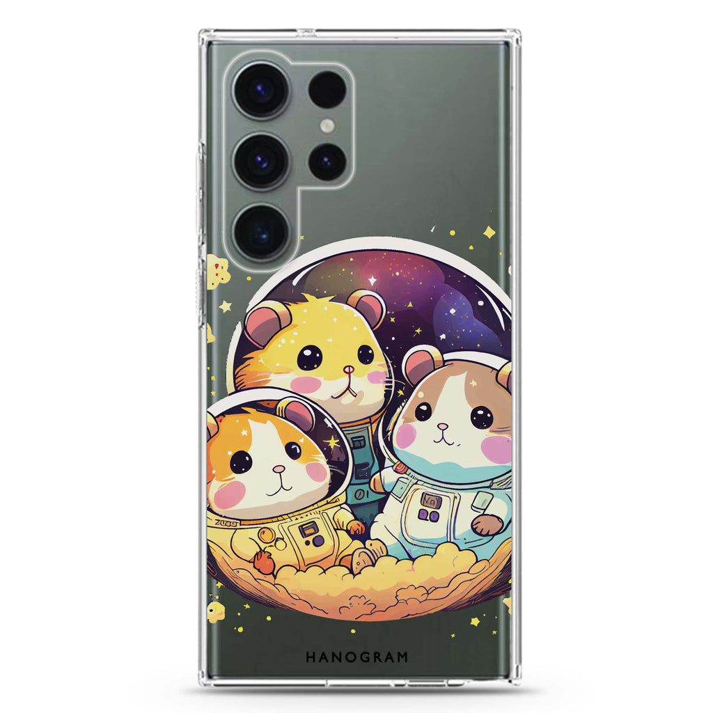 Cute Space Squirrels Samsung Galaxy S26/S25/S24/S23/S22 Ultra ultra clear case, transparent design, main view