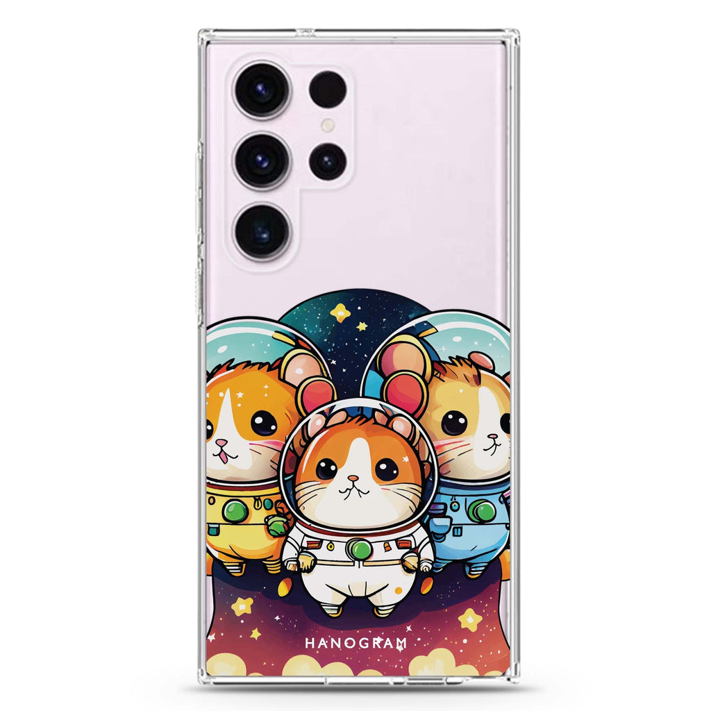 Space Squirrels Samsung Galaxy S26/S25/S24/S23/S22 Ultra ultra clear case, transparent design, main view