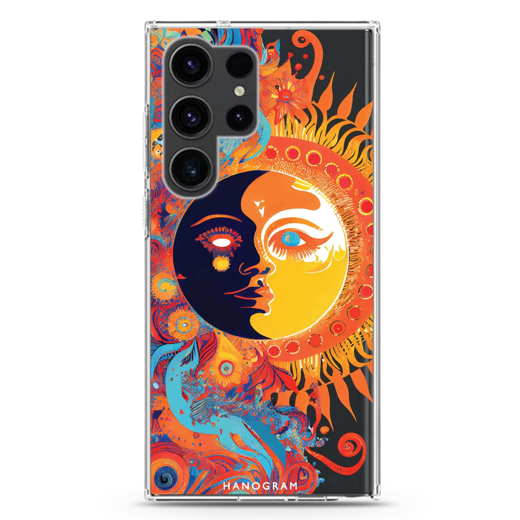 Moon & Sun Samsung Galaxy S26/S25/S24/S23/S22 Ultra ultra clear case, transparent design, main view