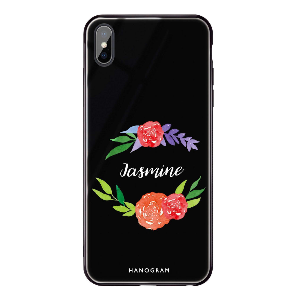 Floral Circle iPhone XS Glass Case