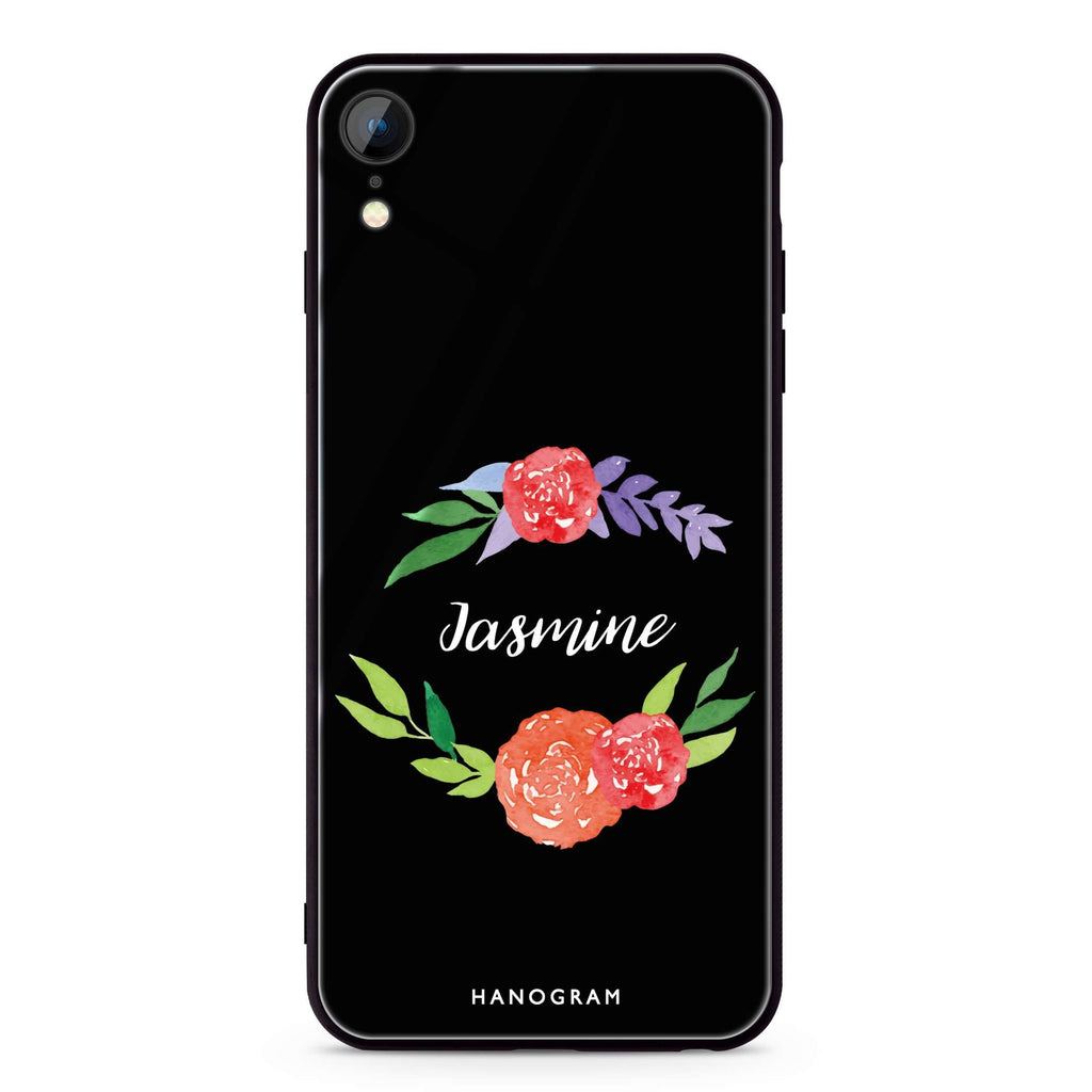 Floral Circle iPhone XR Glass Case
