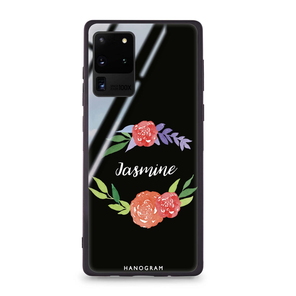 Floral Circle Samsung Glass Case