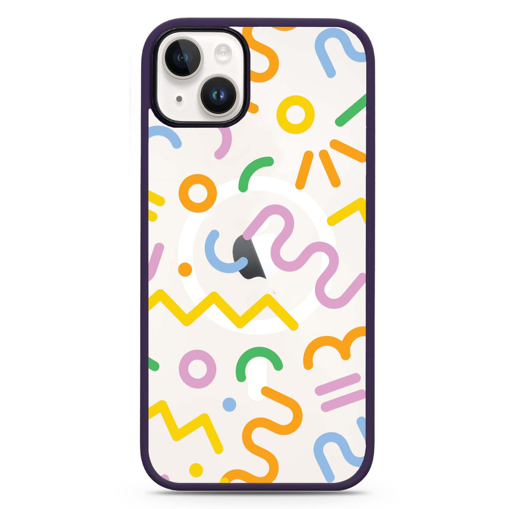 Abstract Doodles iPhone 14 Plus MagSafe Compatible Impact Guard Bumper Case