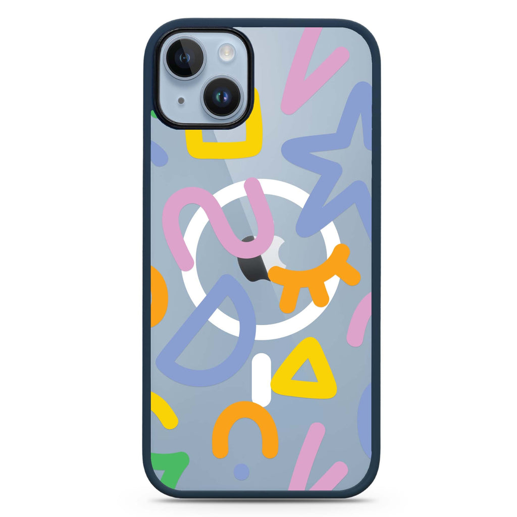 Abstract Doodles iPhone 14 Plus MagSafe Compatible Impact Guard Bumper Case