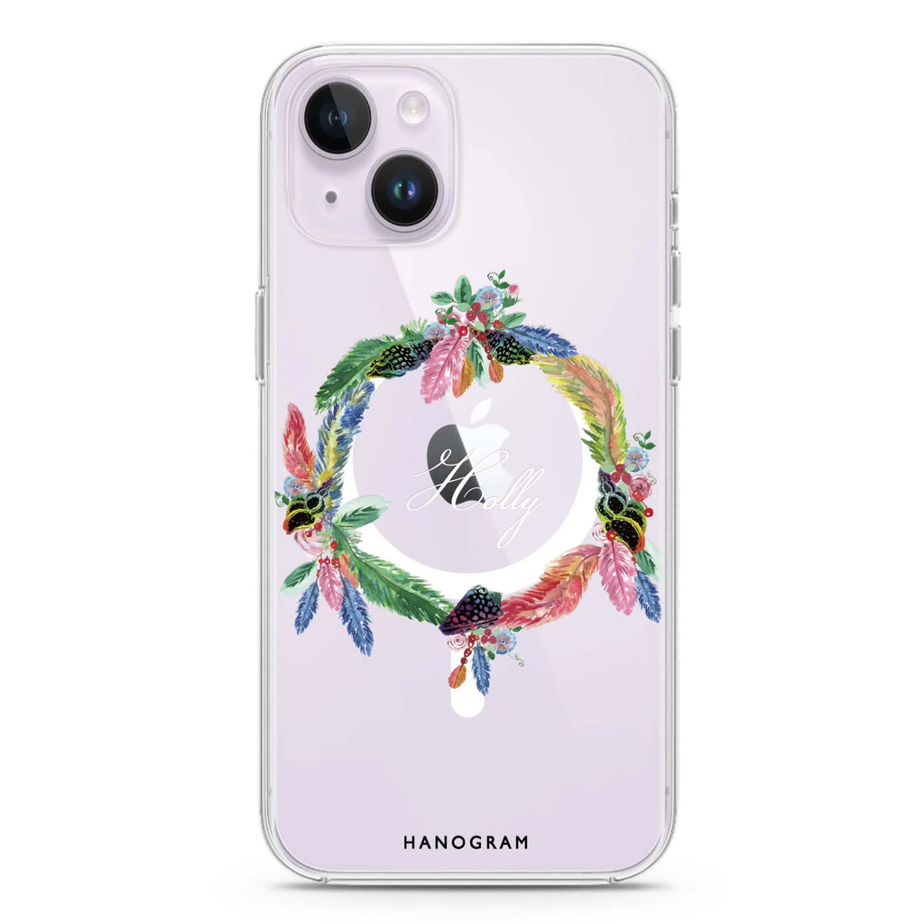 Watercolour Feather iPhone 12 MagSafe Compatible Ultra Clear Case