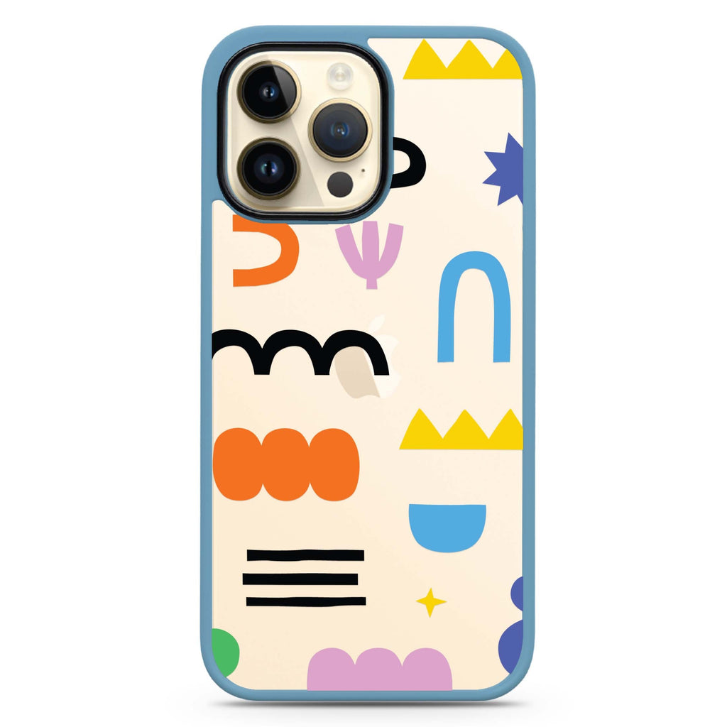 Abstract Doodles Pattern iPhone 13 Pro Impact Guard Bumper Case